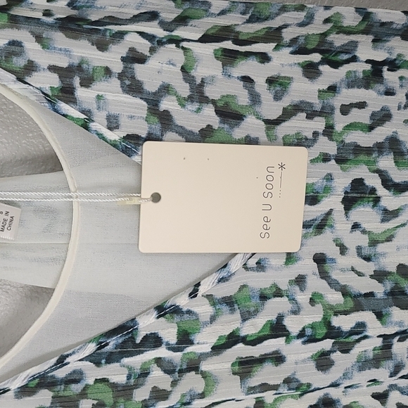 See U Soon Green and Blue Patterned Maxi Dress NWT - Picture 7 of 11